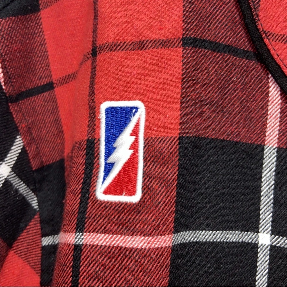 90’s Post Game GOAT button Down Flannel baseball jersey Short Sleeve Shirt XL - Picture 9 of 9